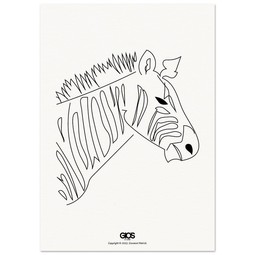 Zebra Grazing Poster